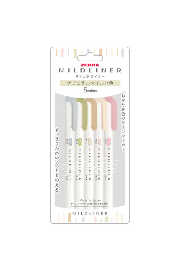 Mildliner 5'li Çift Uçlu Fosforlu Işaretleme Kalemi Seti - Natural Colors / Wkt7-5c-ntc - 1