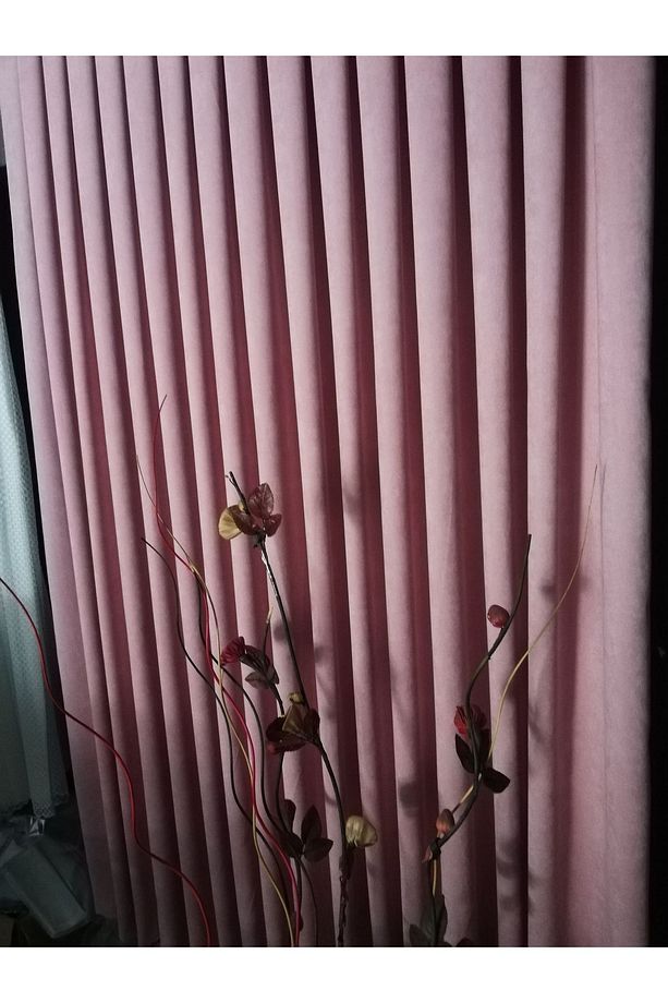 Sık Pileli Pudra 1x3 Fon Perde Tek Kanat 12481 - 4