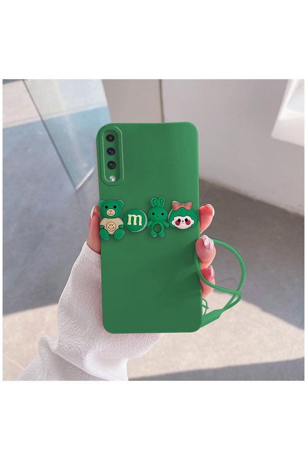 Samsung Galaxy A50S Compatible Case Love Bear Silicone Case Light Green