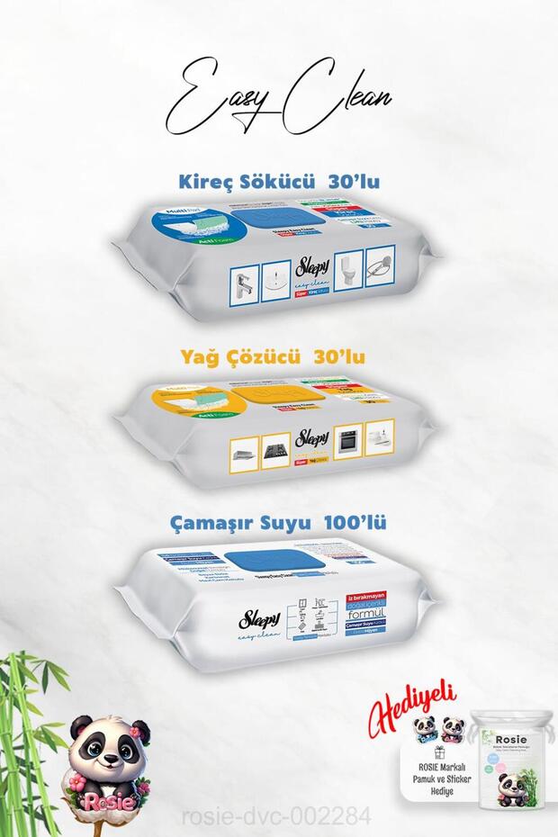 مبيض 100 قطعة، مذيب للرواسب الكلسية والدهون 30 قطعة وهدية روزي