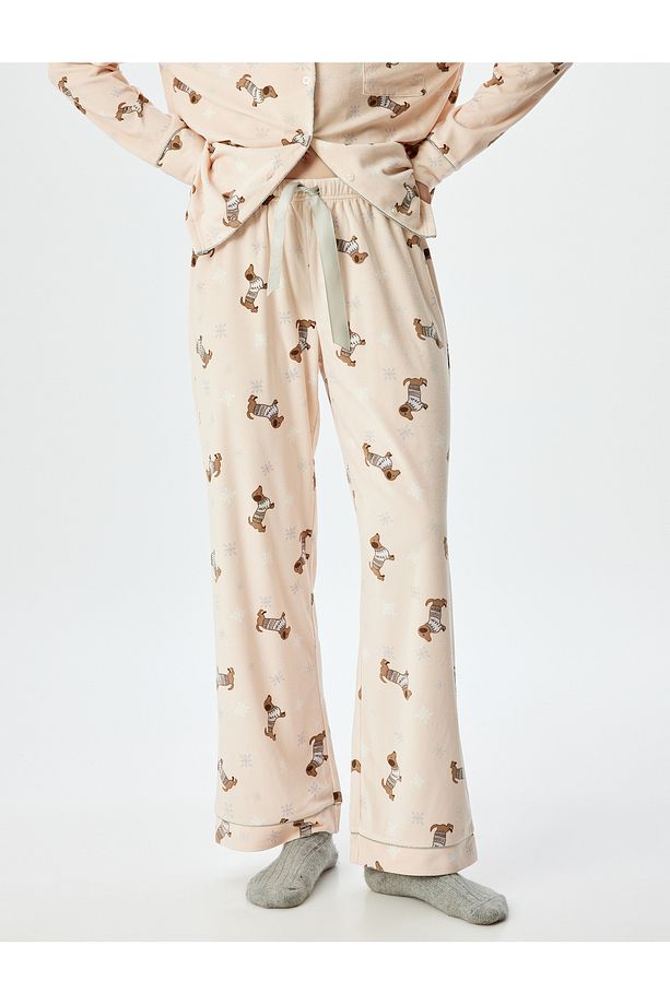 Köpek Desenli Polar Pijama Altı - 3