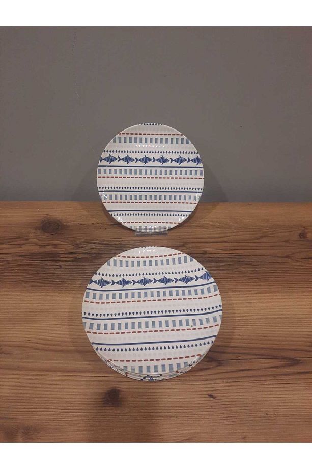 KERAMİKA 20 CM PASTA TABAĞI 6 ADET BALIK PARLAK - 3