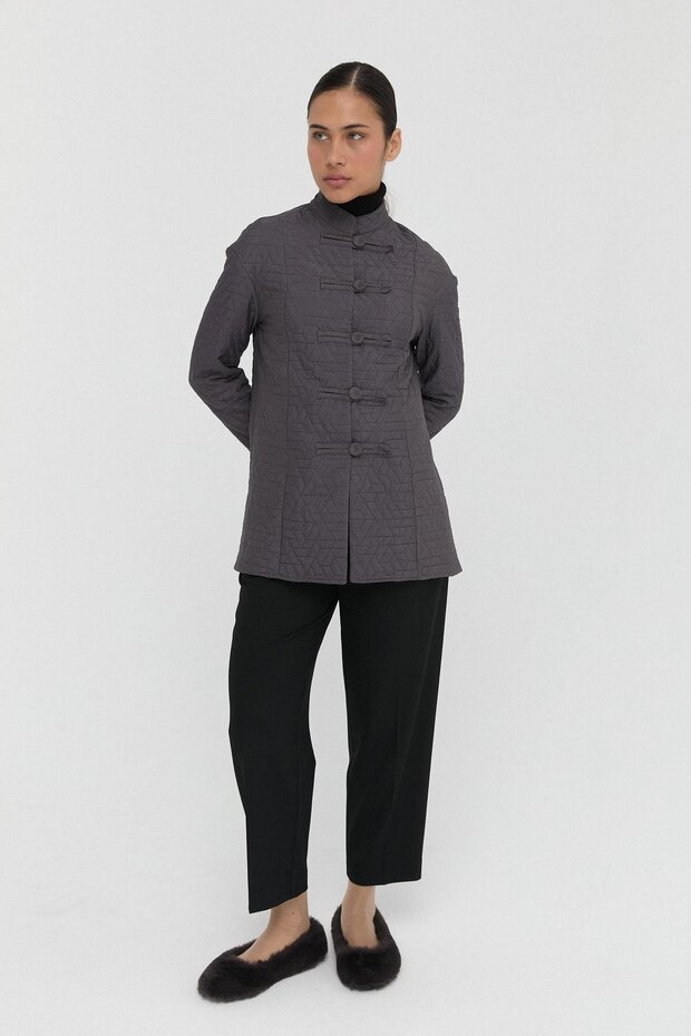 Kapitone Mandarin Ceket - 1