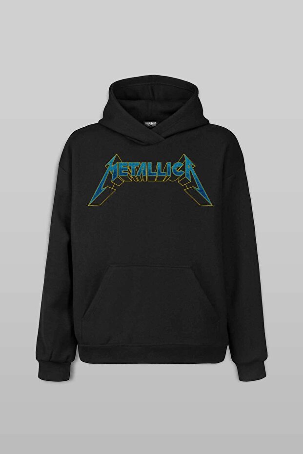 Unisex Black Metallica Printed Sweatshirt Hooded Hoodie