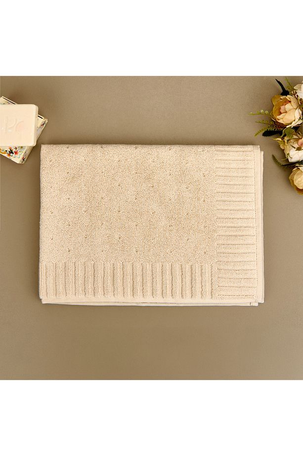 Soft Patte Ayak Havlusu - Krem - 50x70 cm - 1