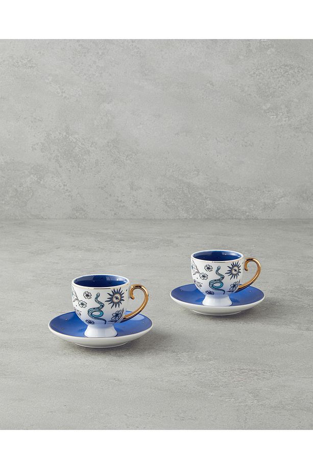 Talisman Snake New Bone China 4 Parça 2 Kişilik Kahve Fincan Takımı 100 ml Beyaz - 1