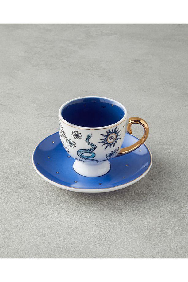 Talisman Snake New Bone China 4 Parça 2 Kişilik Kahve Fincan Takımı 100 ml Beyaz - 3
