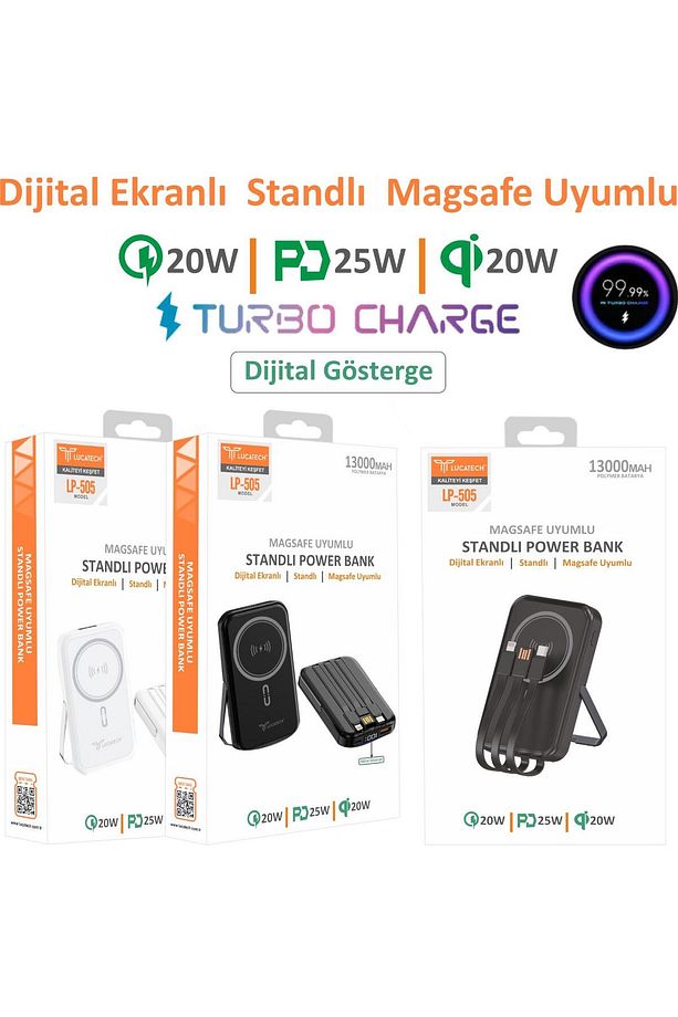 Samsung Galaxy S24 / S24 FE / S24 Plus / S24 Ultra uyumlu Powerbank 13.000 mAh MAGSAFE - 5