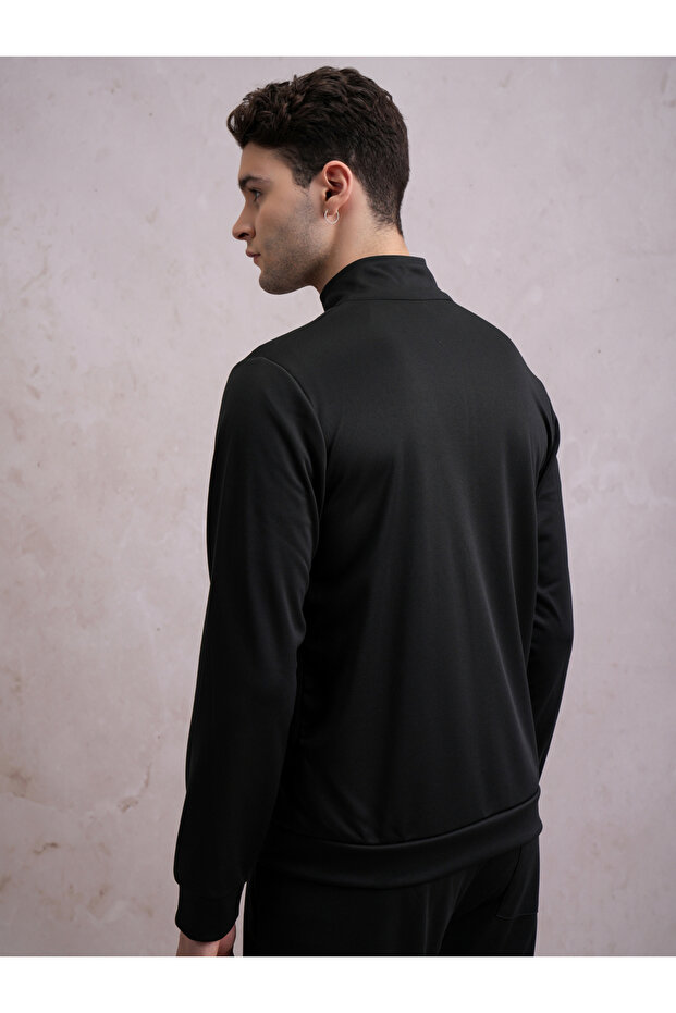 سويت شيرت سادة برقبة عالية وسحّاب أمامي - 3