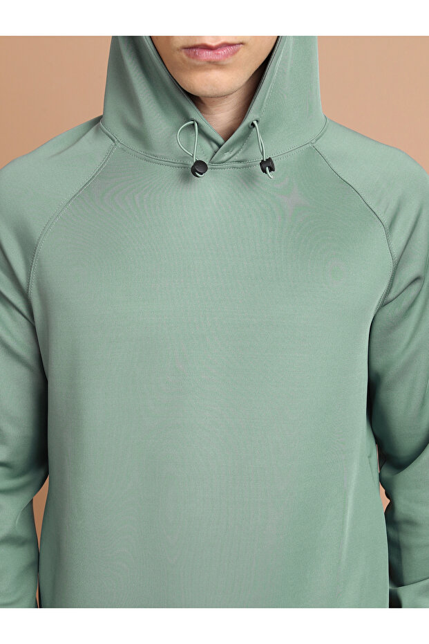 هودي سادة بأكمام راجلان وسلك سحب - 2