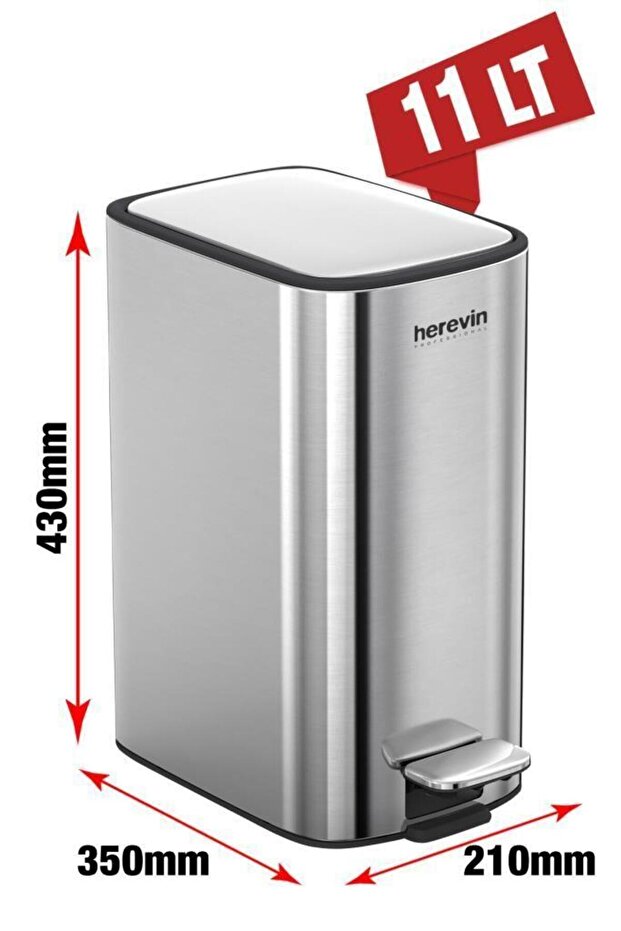 11 Lt Paslanmaz Çelik Çöp Kovası - 3