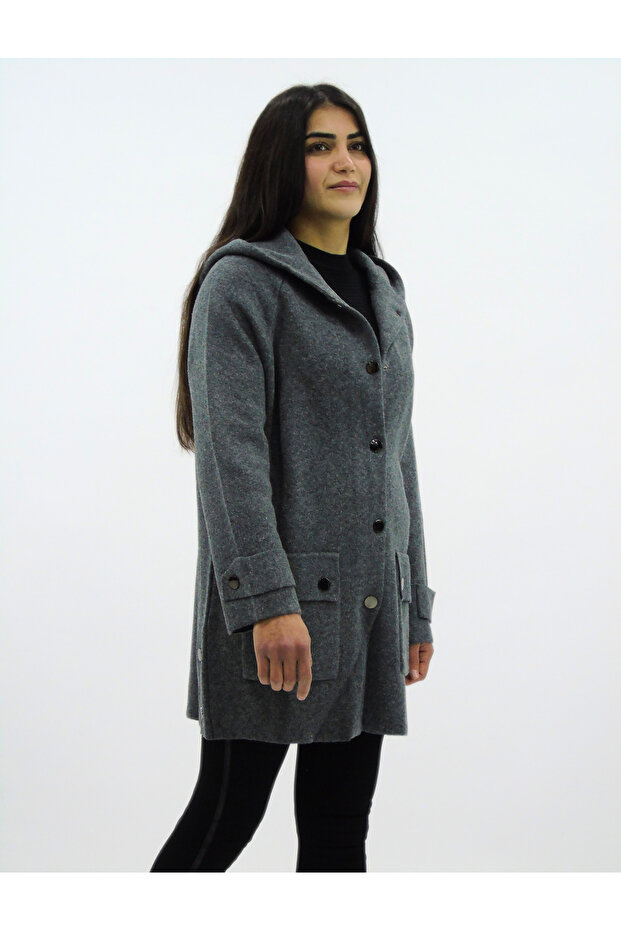 سترة بأزرار وغطاء للرأس - 2