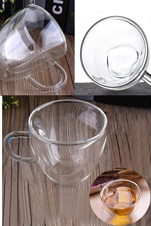 Isıya Dayanıklı Çift Cidarlı Kalpli Kupa Bardak | Borosilikat Çift Katmanlı 250 ml Çay Kahve Bardağı - 2