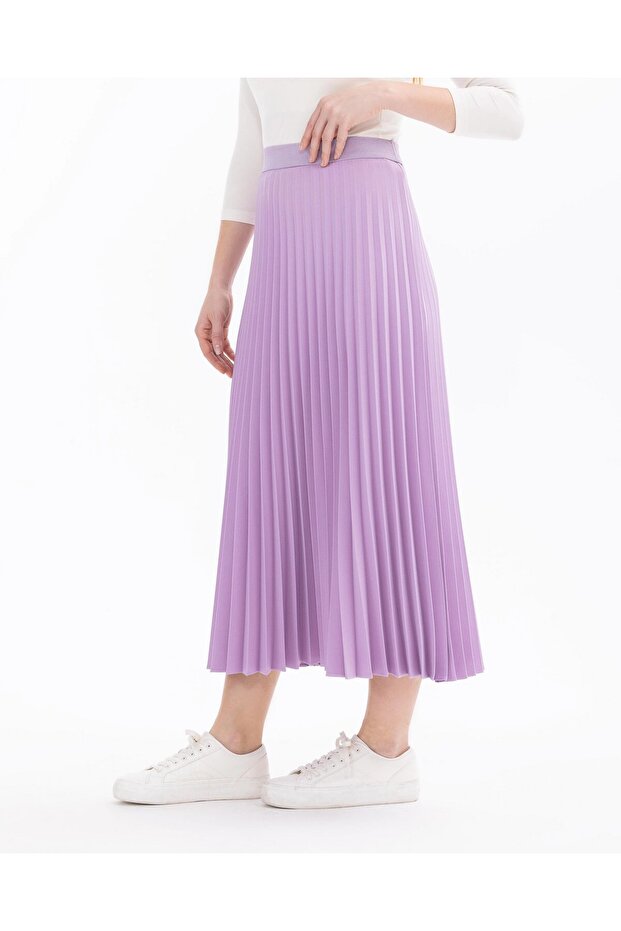 PLİSELİ ELASTİK BEL ETEK - 5