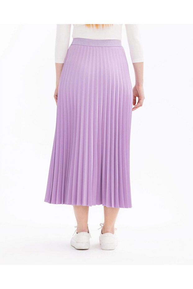 PLİSELİ ELASTİK BEL ETEK - 6