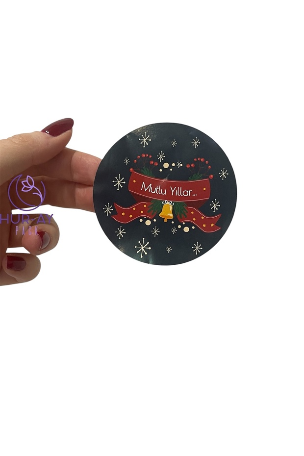 Special Design for New Year - 9 New Year Labels, 7cm, Happy Year
