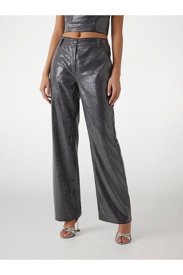 CASSIA CARGO SEQUINS KADIN PANTOLON - 1
