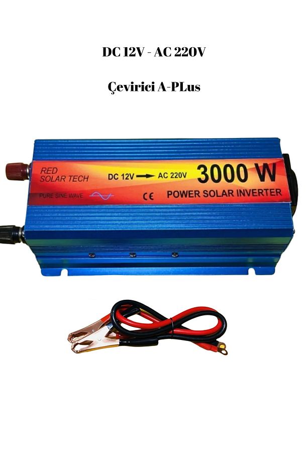 Güçlendirilmiş Taşınabilir Kamp/Karavan Uyumlu 12 Volt 3000 Watt Tam Sinüs Inverter 12-220 Çevirici - 1