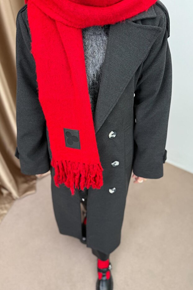 Şardonlu Atkı - KIRMIZI - 3