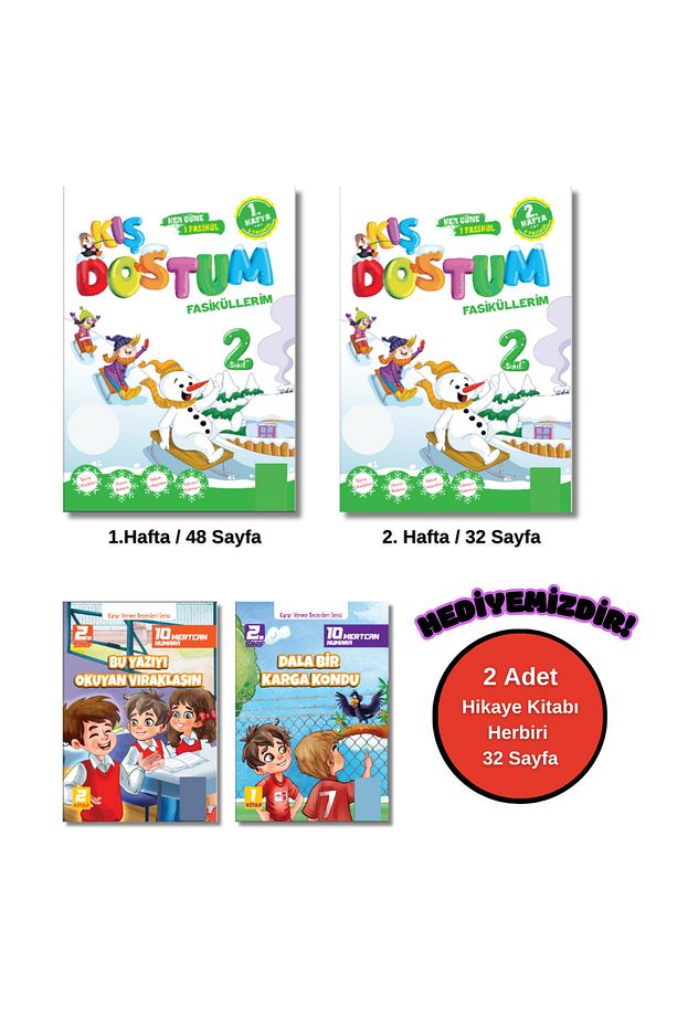 Kaliteli Hesaplı 2. Sınıf Kış Dostum Ara Tatil Kitap Seti - 1