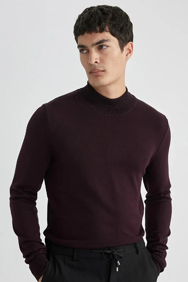 Regular Fit Yarım Balıkçı Yaka Basic Düz Triko Kazak A5282ax23au - 1