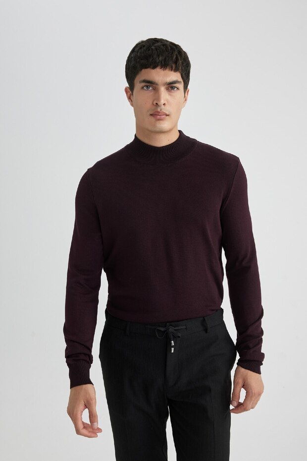 Regular Fit Yarım Balıkçı Yaka Basic Düz Triko Kazak A5282ax23au - 3