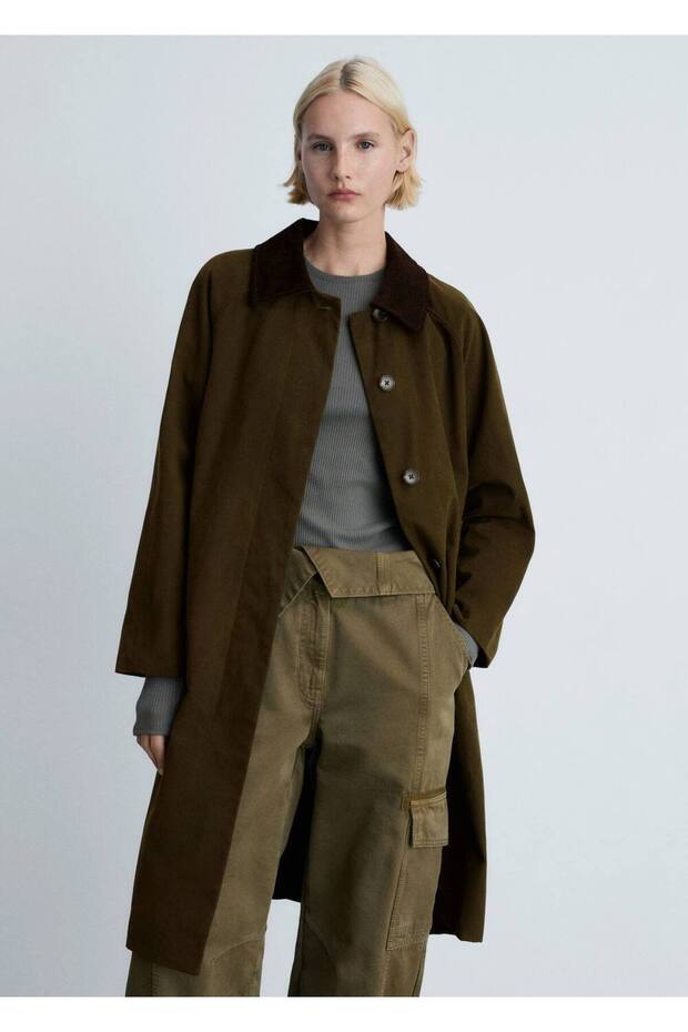 Long Corduroy Collar Parka