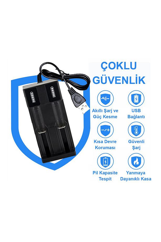 Pil Şarj Aleti (İKİ YUVALI) - Lityum Pil Şarj Cihazı / Gt-bc02 - 5