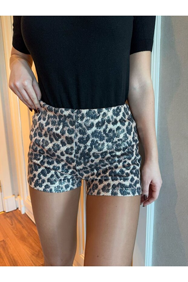 BB LEOPAR PAYETLİ ŞORT - 2