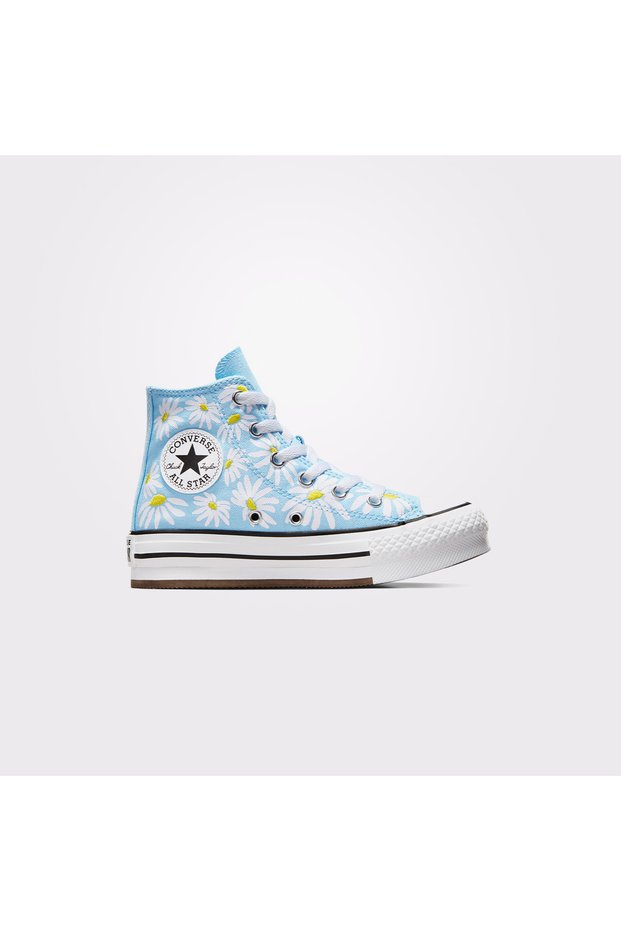 Chuck Taylor All Star Lift Platform Floral Kids Blue Sneaker