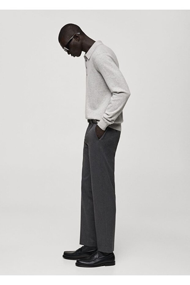 Dar kesim pamuklu pantolon - 6