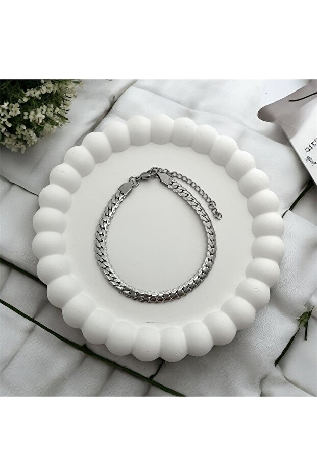 سوار رائع من الفولاذ باللون الفضي - 3