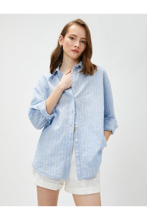 Linen Blend Shirt Long Sleeve