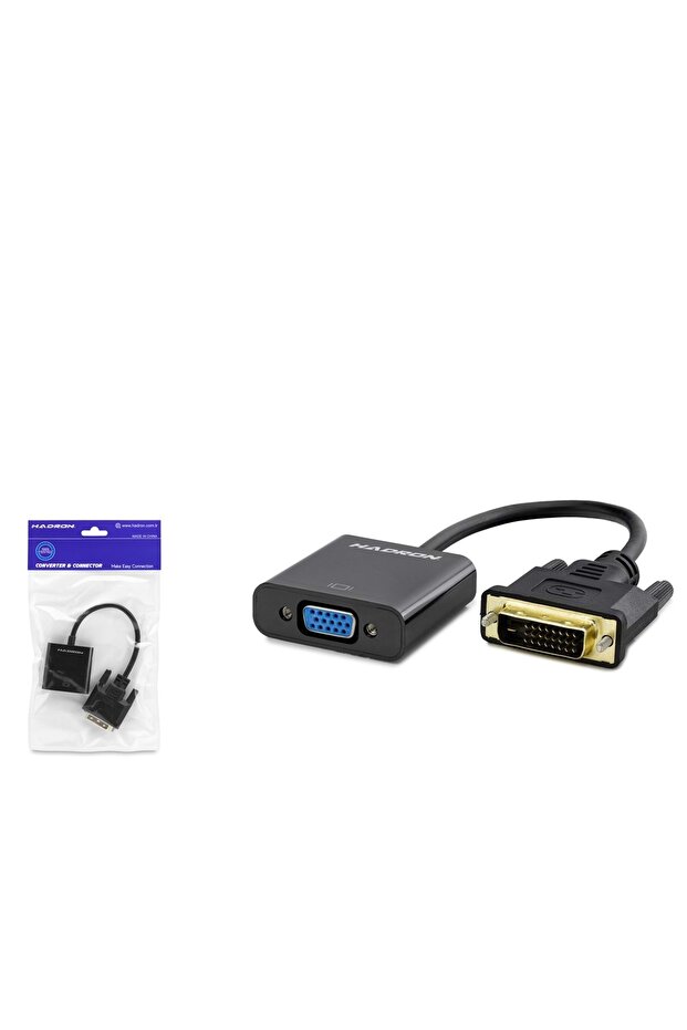 HDX7781 محول صور DVI-D 24+1 إلى VGA بدقة 1080 بكسل باللون الأسود