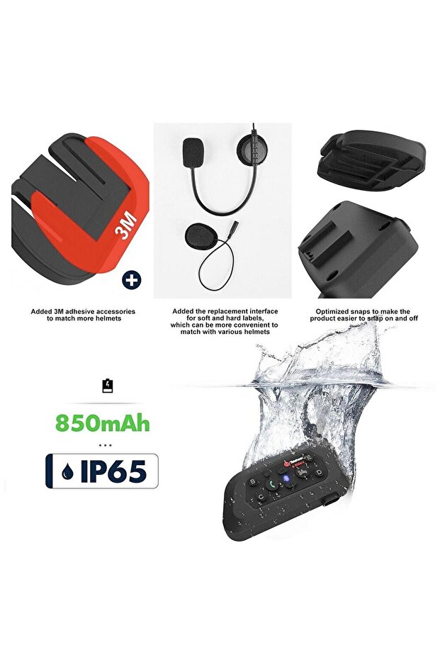 V6pro Bluetooth Interkom - 8