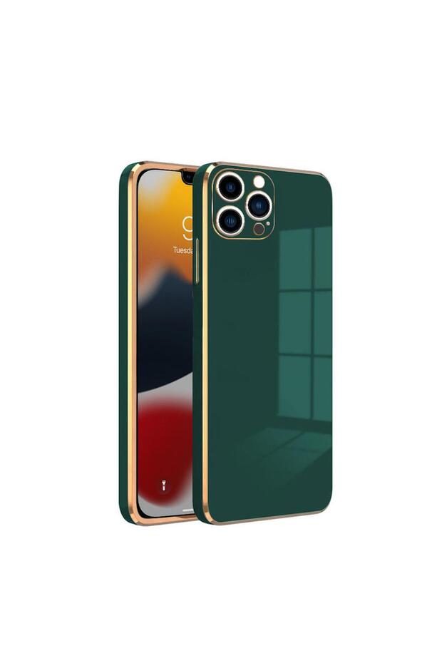 Apple Iphone 12 Pro Max Uyumlu Kılıf Golden Silikon Kılıf Yeşil