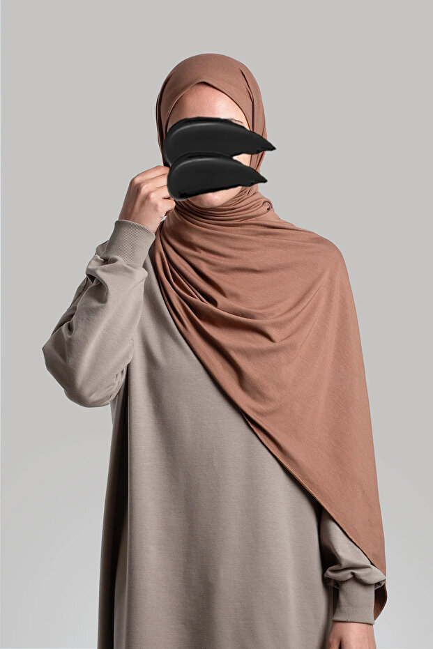 شال قطن ممشط - بني فاتح - 1