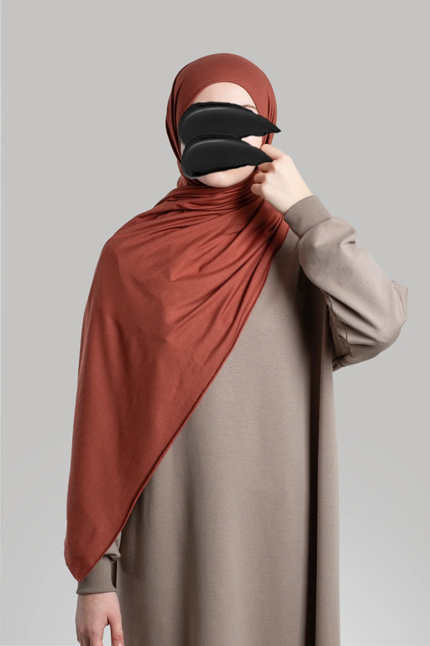 Combed Cotton Shawl - Tile - 5