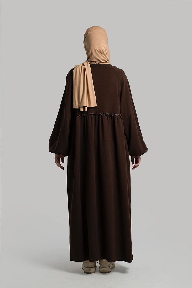 Acı Kahve Oversize Sweat Elbise - 6