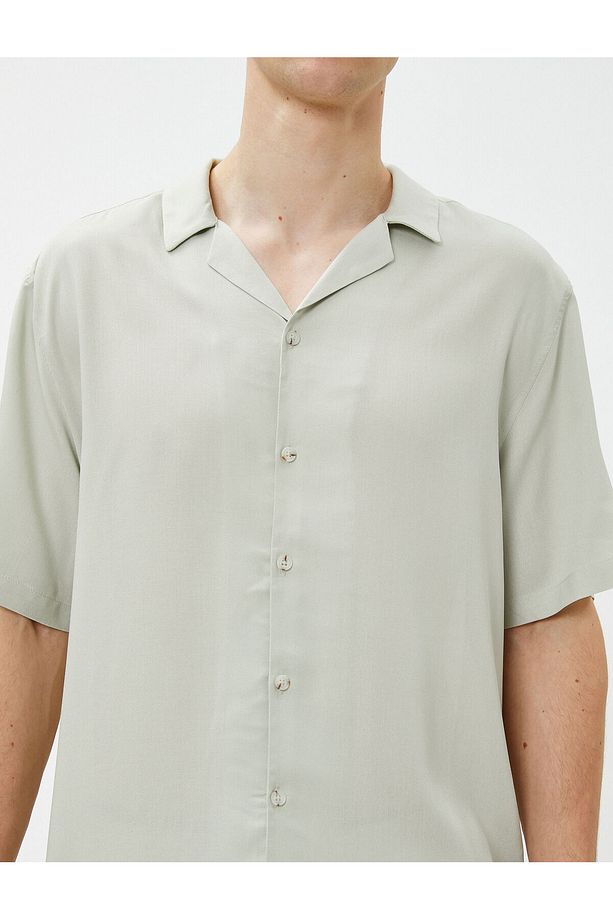 Basic Gömlek Kısa Kollu Devrik Yaka Ecovero® Viscose - 5