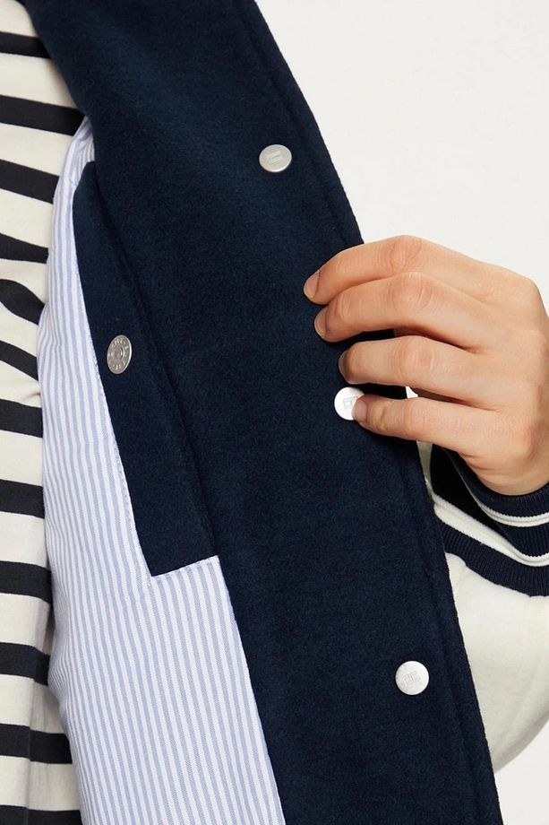Tommy Jeans Tjw Wool Varsıty Jacket Ext Kadın Lacivert Ceket Dw0dw19320c1g - 5