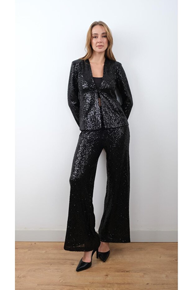 Payetli Palazzo Pantolon - 3