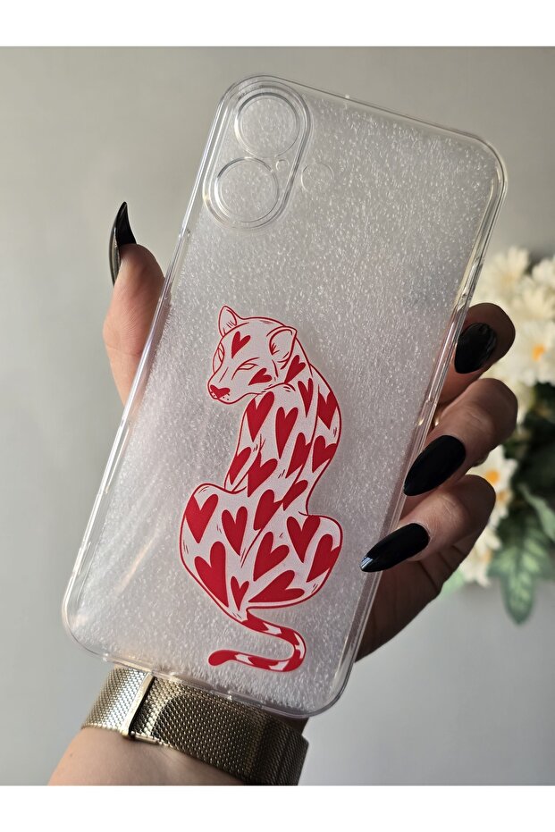 iPhone 16 Plus Compatible Patterned Transparent Phone Case - 1