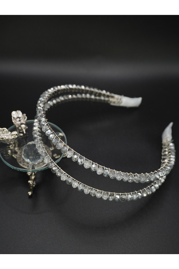 Stylish and Elegant Wedding and Engagement Bridal Crown and Hair Accessory with Completely Handmade Crystal Stones