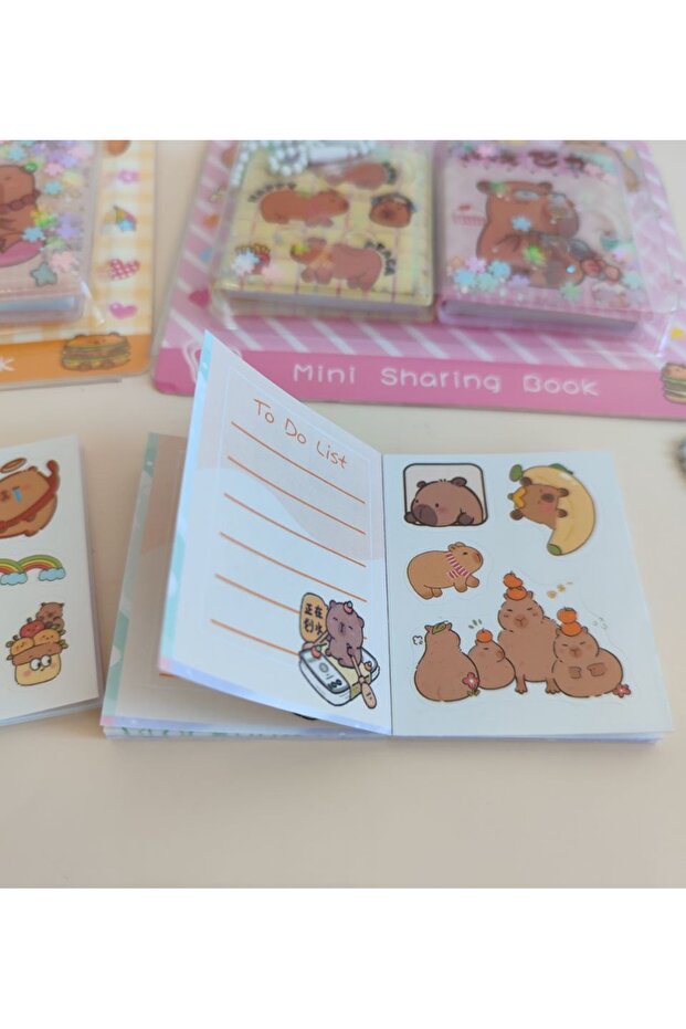 2-Piece Capybara Notebook Water Sequin Notebook Sticker Notebook Keychain - 6