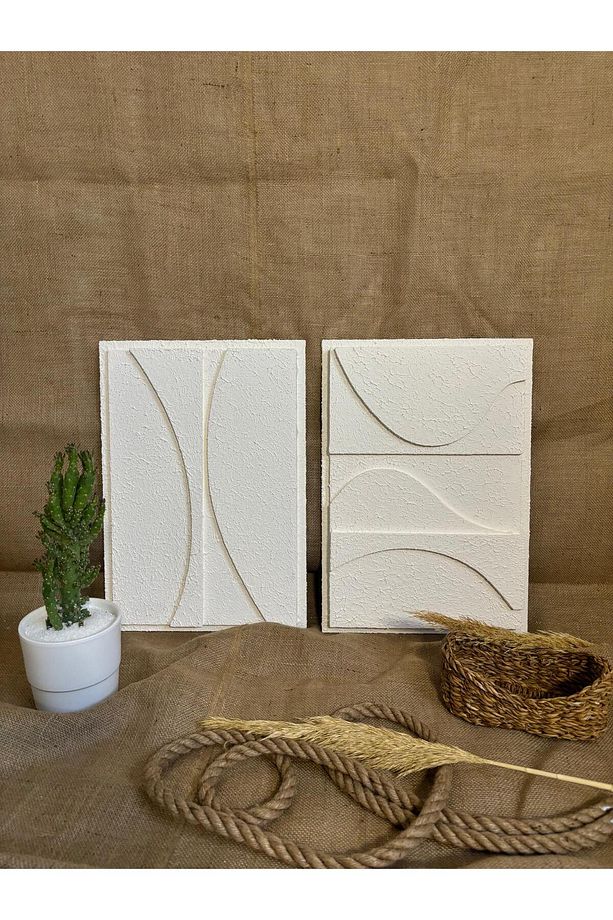 El Yapımı Kum Dokulu Soyut Sanat Tablo Minimalist 3 Boyutlu Iskandinav Modern - 3
