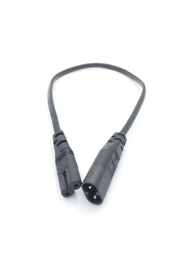 1 TO 1 1PC IEC 320 C8 2Pin Male to 2 x C7 Female Y Split Power Cable About 28CM IEC 320 C7 to C8 ext