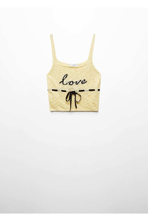 Perforierte Strickbluse mit Bindedetail - 3