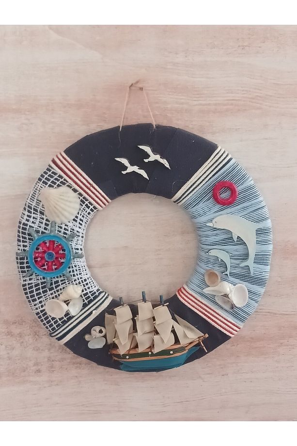 Denizci Temalı Dekoratif Kapı Süsü, Kapı Çelengi 25cm - 1