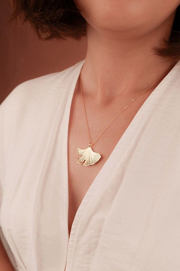Ginkgo Kolye Küpe Seti - 2